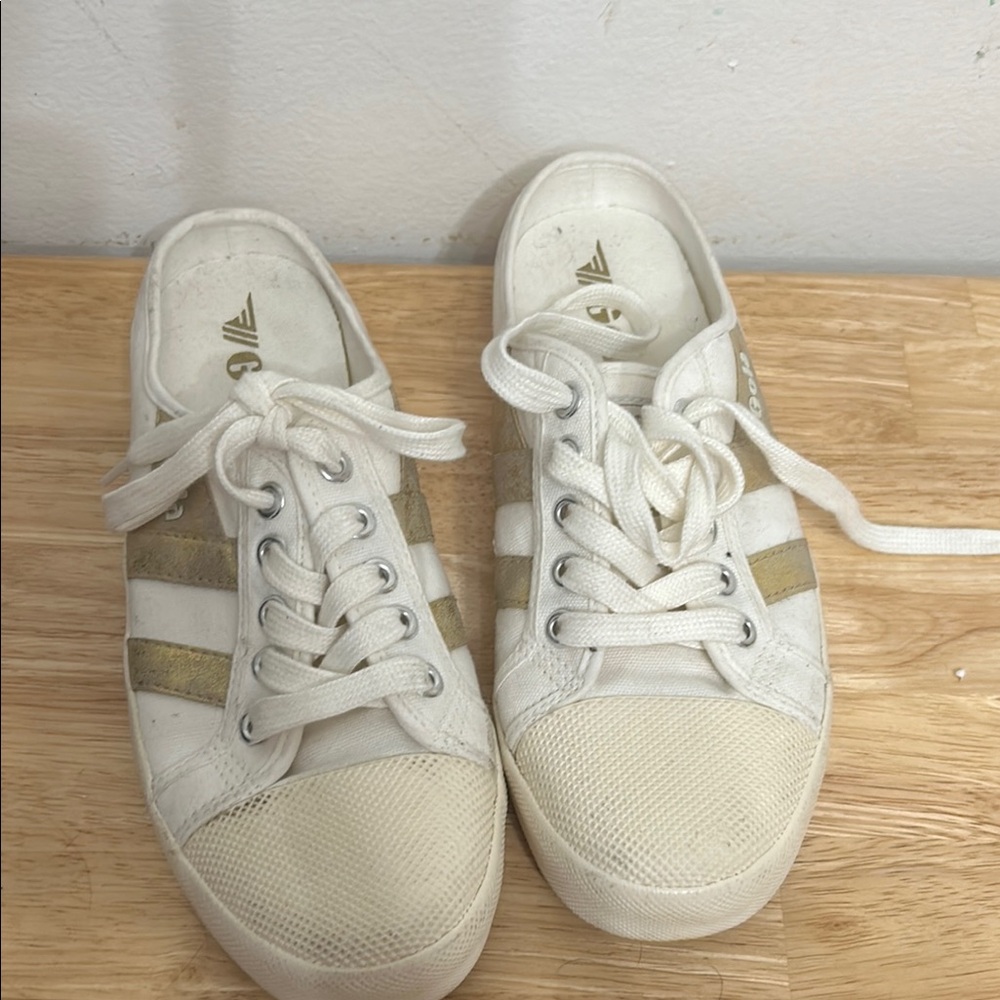 Gola White and Gold Slide on sneakers size 7
